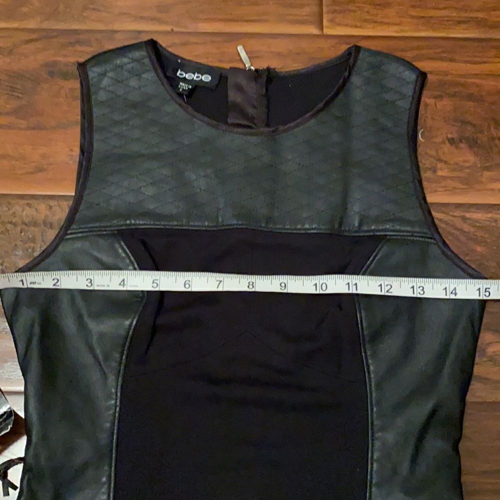 Bebe Black Leather Panel Dress - Picture 8 of 13